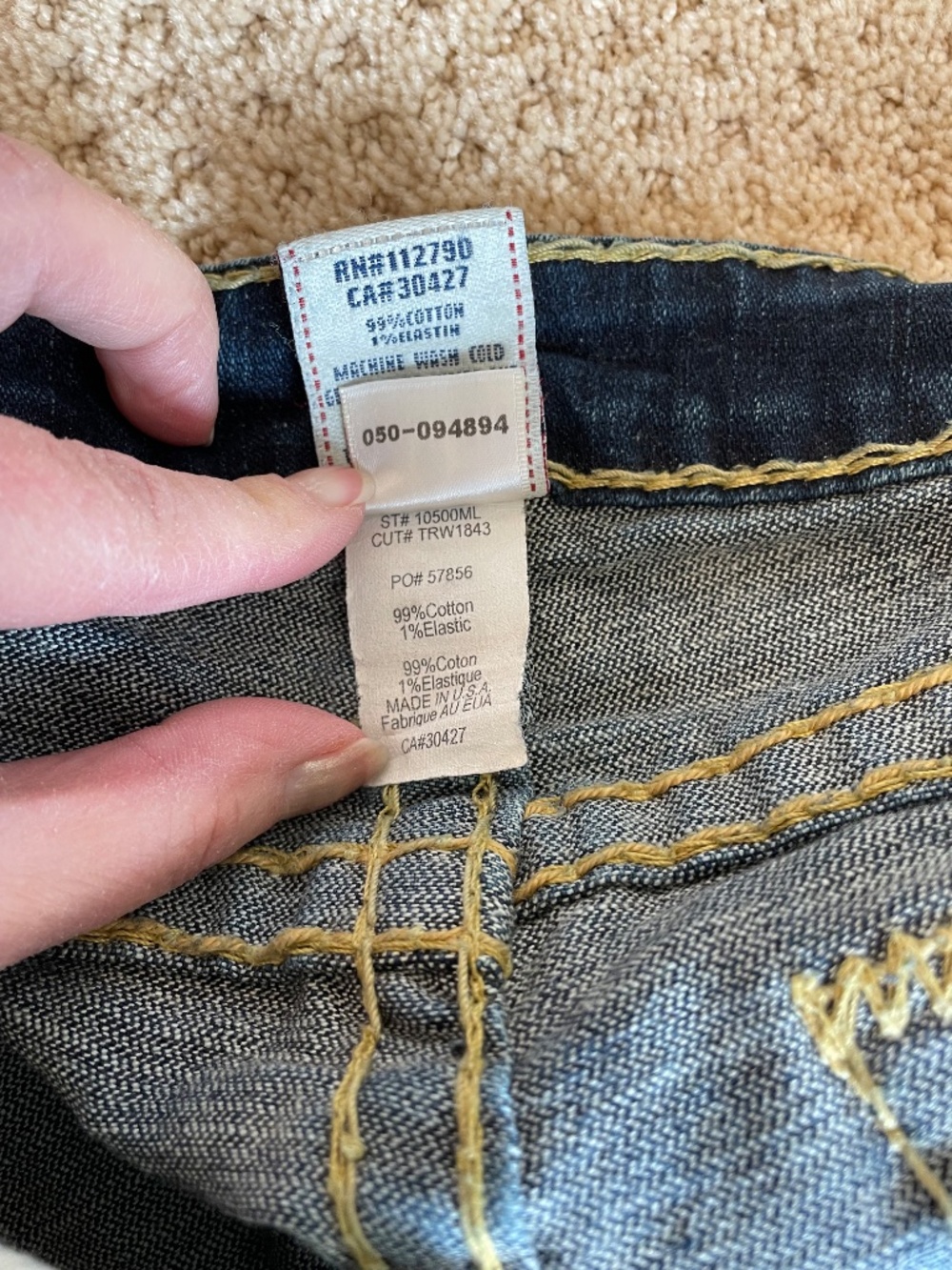 Vintage True Religion Julie Big T Super Skinny Jeans size 27 USA - Y2K Style - Picture 6 of 9